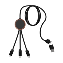 Bamboo 5- in -1 Charging Cable with Light - Up Logo