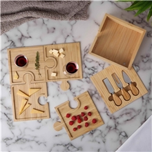 Bamboo 6- in -1 Puzzle Cheese Board Set