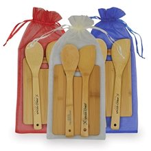 Bamboo Kitchen Tensils Combo (Cutting Board, Spoon, Spatula)