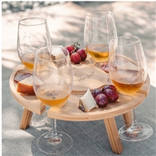 Bamboo Portable Wine Cheese Table