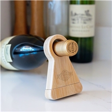 Bamboo Wine Bottle Stand With Corkscrew