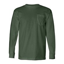 Bayside Long Sleeve T - shirt with a Pocket - PREMIUM