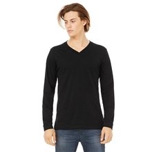BELLA + CANVAS Jersey Long - Sleeve V - Neck T - Shirt - 3425 - WHITE