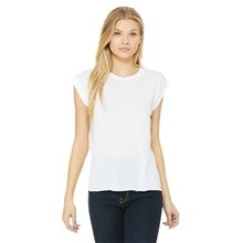 Bella + Canvas Ladies Flowy Muscle T - Shirt with Rolled Cuff - 8804 - WHITE