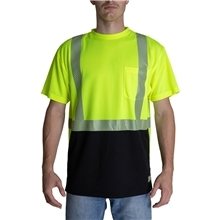 Berne Unisex Hi - Vis Class 2 Color Blocked Pocket T - Shirt