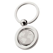1 7/8 W x 2 7/8 H x 3/8 D Metal Spinning Disk Biru Keyring