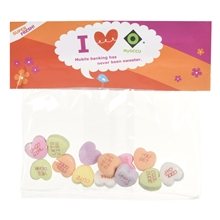 Candy Bag with Header Card and Conversation Hearts