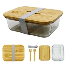 Chow Bella Glass Bento Box with Bamboo Lid