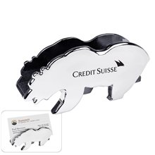 Chrome Metal Bear Memo / Card Holder