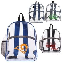 clear backpack with colored trim