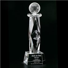 Clearaward Crystal Pebble Gold ball Award - 5x20x5 in