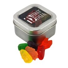 Clever Candy Window Tin with Gummy Bears