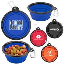 Collapsible Silicone Pet Bowl w / Carabiner