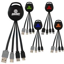 Color Light Up Vivid Dual Input 3- In -1 Charging Cable