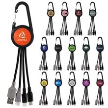 Colorful 3- In -1 Carabiner Duo Charging Cable