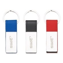 4 1/4 x 1 7/8 x 9/16 Leatherette and Chrome Colorplay Key Ring