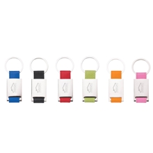4 1/8 x 1 15/16 x 5/8 Leather and Chrome Colorplay Key Ring