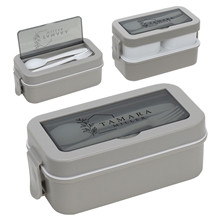 Connoisseur 3- Compartment Stackable Lunch Box with Utensils