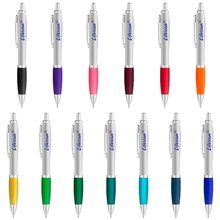 Curvaceous Silver Matte Gel Ink Click Pen