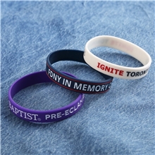 debossed color filled silicone bracelets 12mm