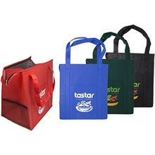 Dimpled Non - Woven Insulated Zipper Grocery Tote