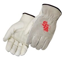 Driver Gloves with Grain Leather Patched Palm / Smoke Split Leather Back