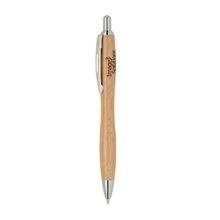 Eco - Friendly Curved Shape Bamboo Ballpoint Pen, Click Action