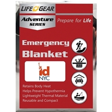 Emergency Blanket With A Custom Label