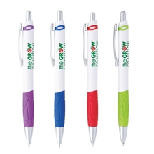 Colorful grip pen with white barrel