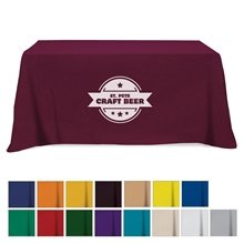 Flat Poly / Cotton 3- sided Table Cover - fits 6 standard table