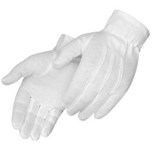 Formal White Dress Gloves, 100 Cotton with Snaps