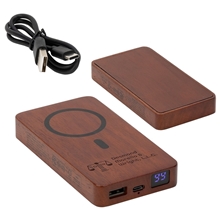 FSC(R) Mahogany 5000mAh Power Bank with 15W Magnetic Wireless Charger