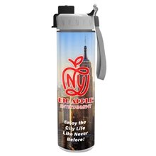 Full Color Wrap 16 oz Insulated Bottle With Quick Snap Lid