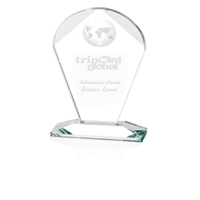 Geodesic Small Optical Crystal Award - 4x6x2 in