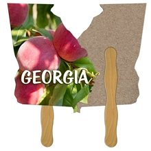 Georgia State Shape Recycled Hand Fan - Paper Products