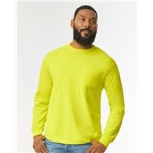 Gildan - Ultra Cotton(R) Long Sleeve Pocket T - Shirt - COLORS