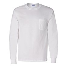 Gildan - Ultra Cotton(R) Long Sleeve Pocket T - Shirt - WHITE