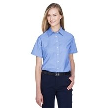 Harriton Ladies Short - Sleeve Oxford with Stain - Release