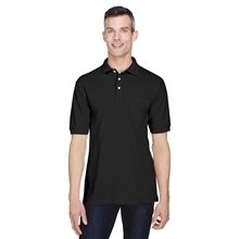 Harriton Mens Easy Blend Polo withPocket - All