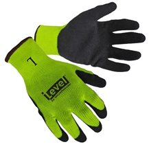 Hi - Viz Lime Shell with Black Textured Latex Palm Coated Gloves