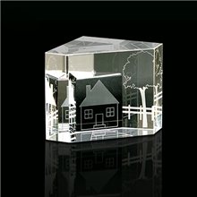 3D Home Scene Crystal Paperweight