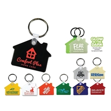 2-1/16 W x 1-5/8 H Plastic House Shaped Key Fob
