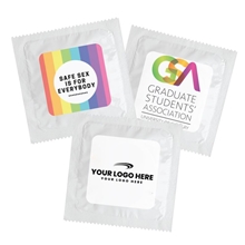 Individual Condom w / Square 4 Color Process Printing Decal