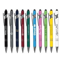 iWriter(R) Exec - Stylus Soft Touch Rubberized Metal Ball Point Pen - Blue Ink