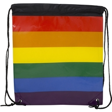 Jumbo Rainbow Laminated Drawstring Backpack
