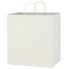 Kraft Paper White Shopping Bag - 14 x 15