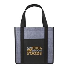 Laminated Heathered Non - Woven Grocery Tote