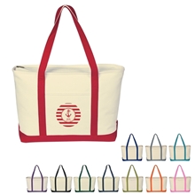 Large Heavy Cotton Canvas Boat Tote Bag