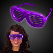 Light Up Purple LED Slotted Glasses