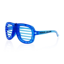 Light Up Slotted Shutter Shade Glasses - Blue